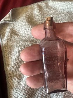 Antique Small Glass Bottle with Cork