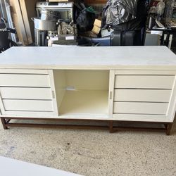 Crate and Barrel Clapboard Media 60” White