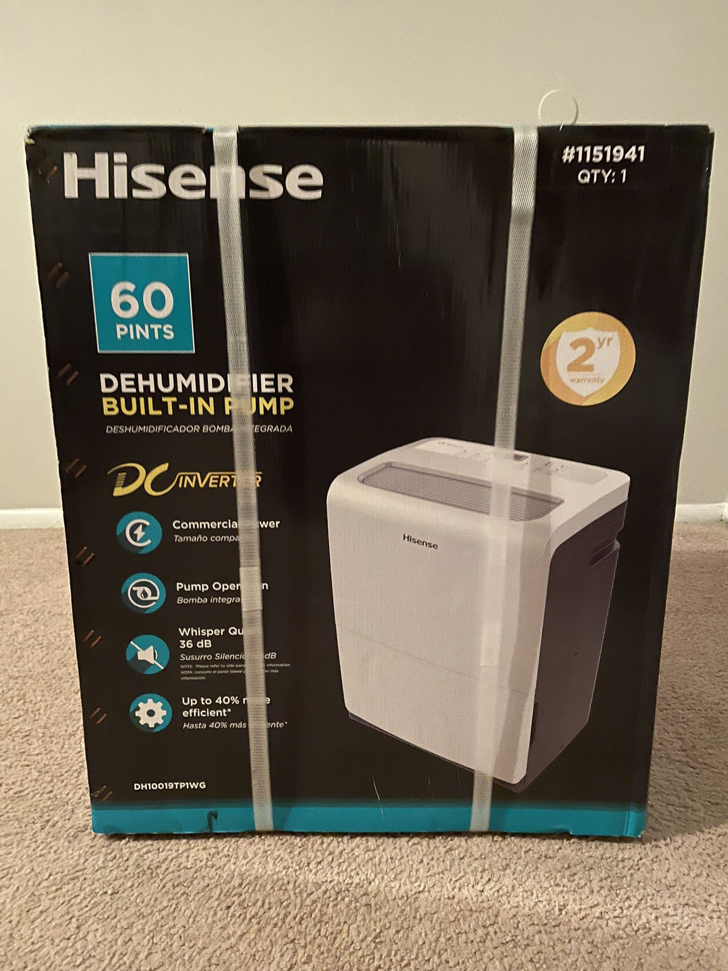 Hisense Dehumidifier  60 Pints 