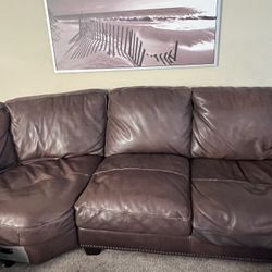 Partial Leather Sectional 