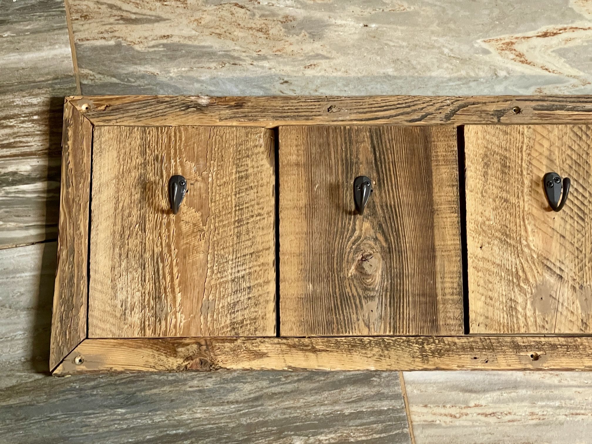 Rustic Reclaimed hardwood 52x12” Coat Rack