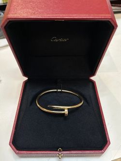 Car'teer Nail 18K Yellow Gold-Plated Size 19 Bangle (Include Original Box)