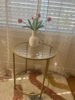 Gold Glass Side Table