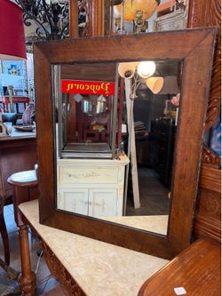 Vintage wood mirror 25 by 21