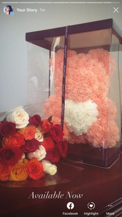 Rose Bear and flower arrangement