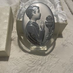 Argenti Preziosi Italy First Communion Boy Standing Placque