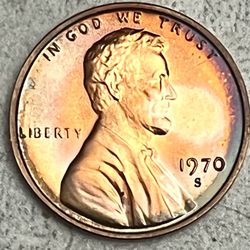 Toned 1970-S Lincoln Memorial Cent - DCAM