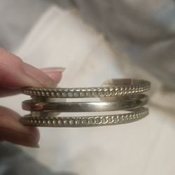 Vintage Mexican Cuff Bracelet. Sterling 