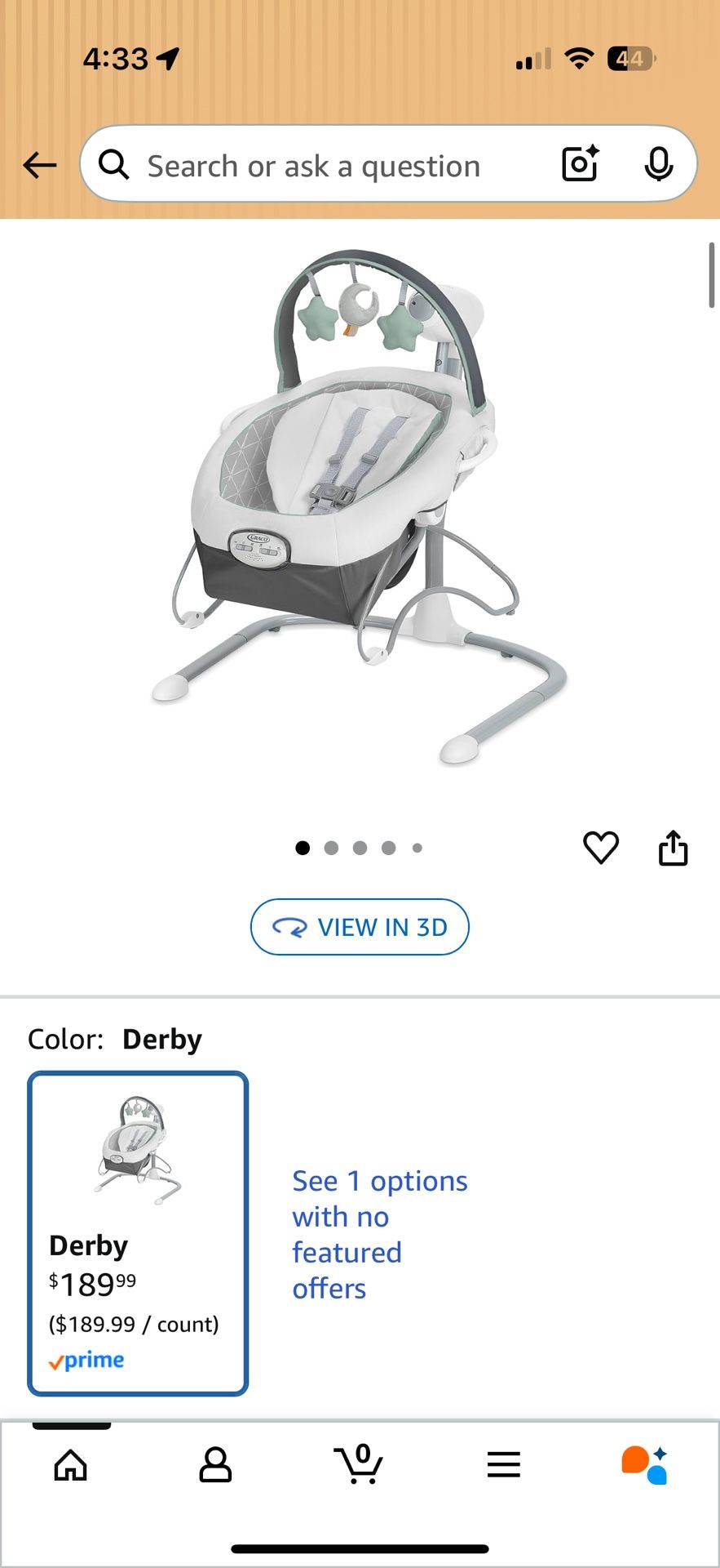 Graco Sooth ‘n Sway LX Baby Swing with Portable Bouncer