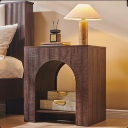 Wood Nightstand(s) with Arch Cutout and Charging Stations