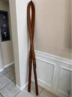 Antique Vintage Wooden Snow Skis - Circa 1938 to 1945