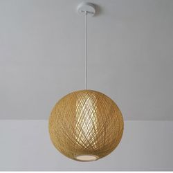 Globe Electric LED Integrated Natural Rattan Pendant Brand New In Box 