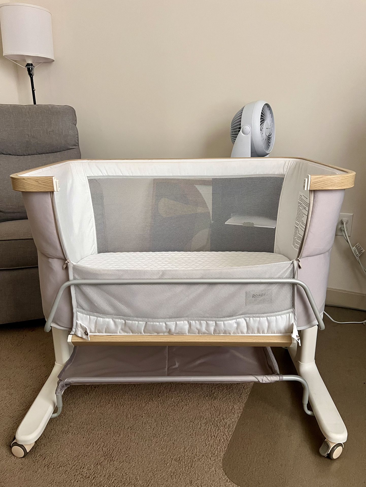 Bed Sharing Co Sleeping Baby Rolling Crib Bassinet With Storage