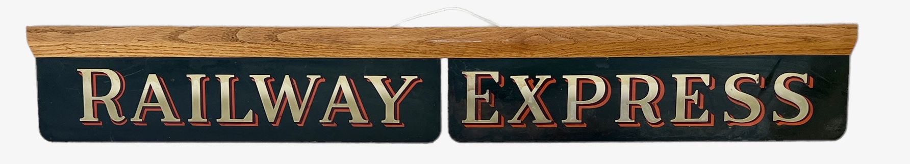 Vintage 1930’s Railway Express Agency Two-Piece Train Depit Sign
