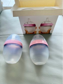 Comotomo Baby Bottle Double Pack, Pink, 5oz