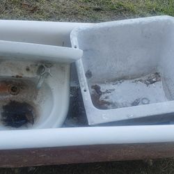 Cast Iron Tub, Sink, Utility Sink