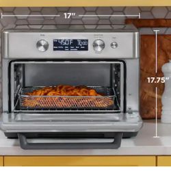GE Stainless Steel Digital Air Fryer Toaster Oven with 8 Cooking Modes