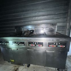 Frymaster FPPH455 Hi-efficiency Gas Fryer Battery w/ Built-in Filtration