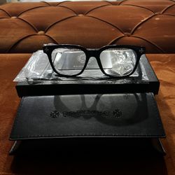 Chrome Hearts Black Square Plastic Full Rim Eyeglasses Frames with Case