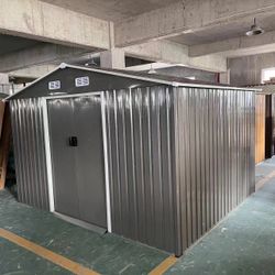 (New in box need assemble) 6’ L x 8’ W x 6.3’ H Metal Storage Shed Outdoor Garden Backyard 6x8 Storage 