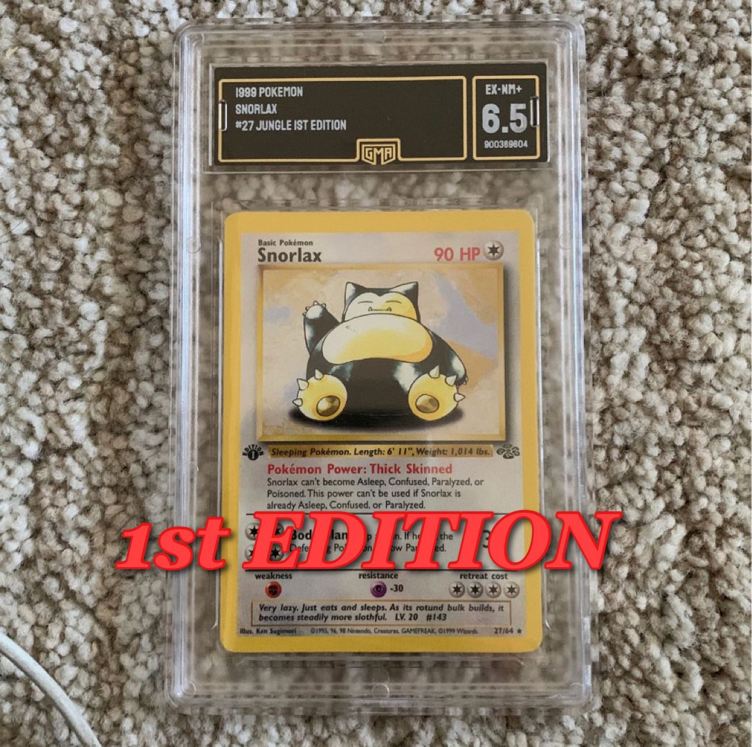 Snorlax 1st Edition GMA 6.5 Pokemon Card