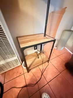 Desk with light lamp