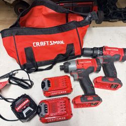 CRAFTSMAN V20 MAX Cordless Drill Driver and Impact Driver Set, Power Tool Set with 2 Batteries and Charger