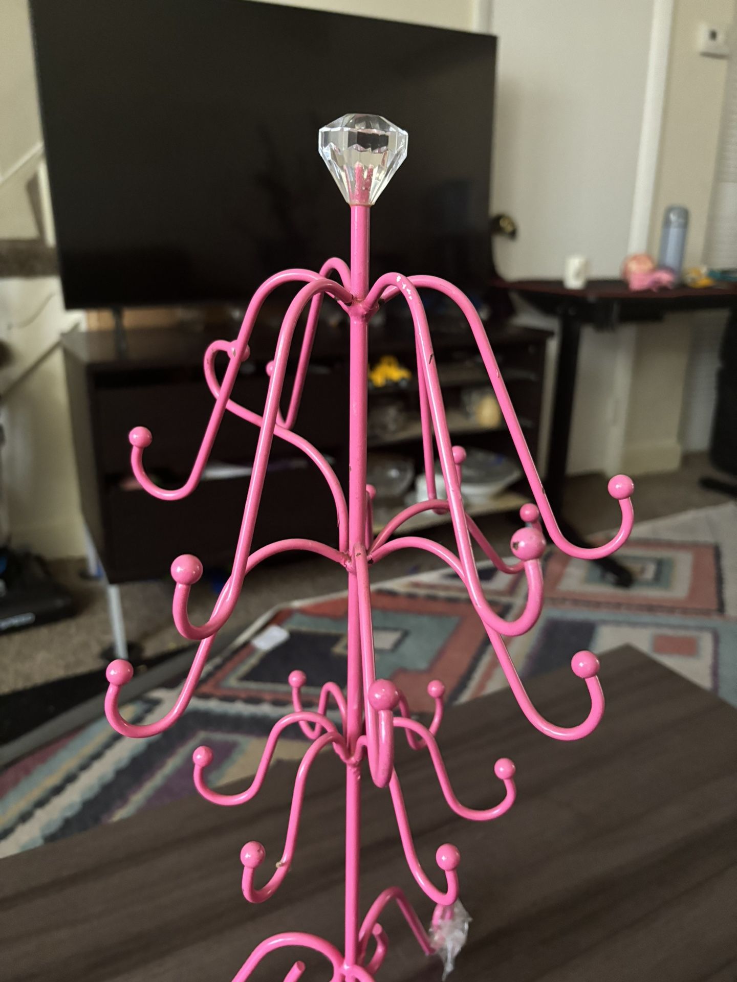 vintage wrought iron jewelry display stand 