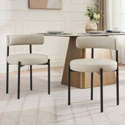 Set of 2 Faux Leather Dining Chairs