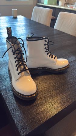 White leather doc martins size 7