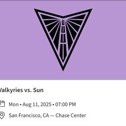 GOLDEN STATE VALKYRIES VS Connecticut Sun 8/11/25 Monday FOR SALE 