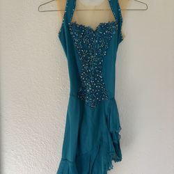 Blue Green Ice Dancing Dress