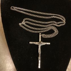 Stainless Steel Chain/necklace With Cross Pendant 