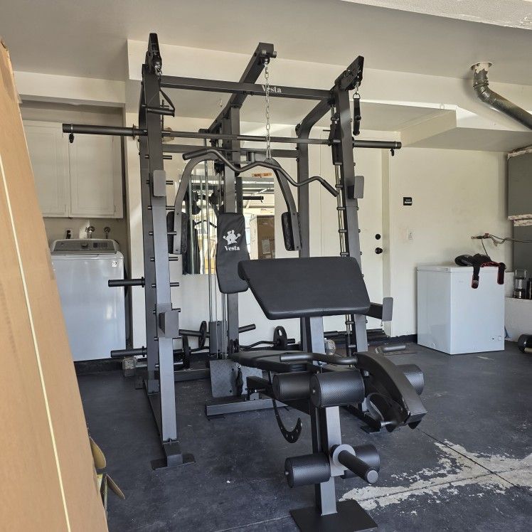 Smith Machine 2001 | Multi-Use Adj Bench | Gym Equipment | Fitness | Squat Rack | Excercise |🔴WEIGHTS AND BARBELL SOLD SEPARATELY 🔴 FREE DELIVERY 🚚