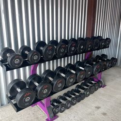 5-75lb Complete Dumbbell Set With Rack 