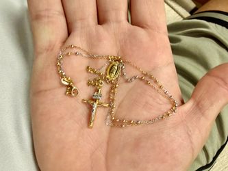 14 K 18 inch tricolor rosary