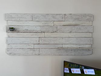 Distressed White Wood Wall Decor with Shelves