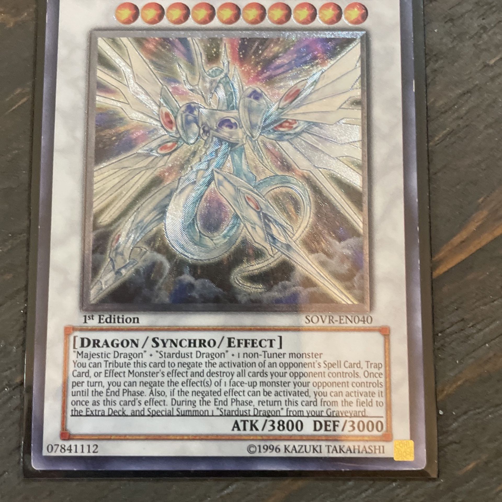 Holographic Majestic Star Dragon Yugioh Card