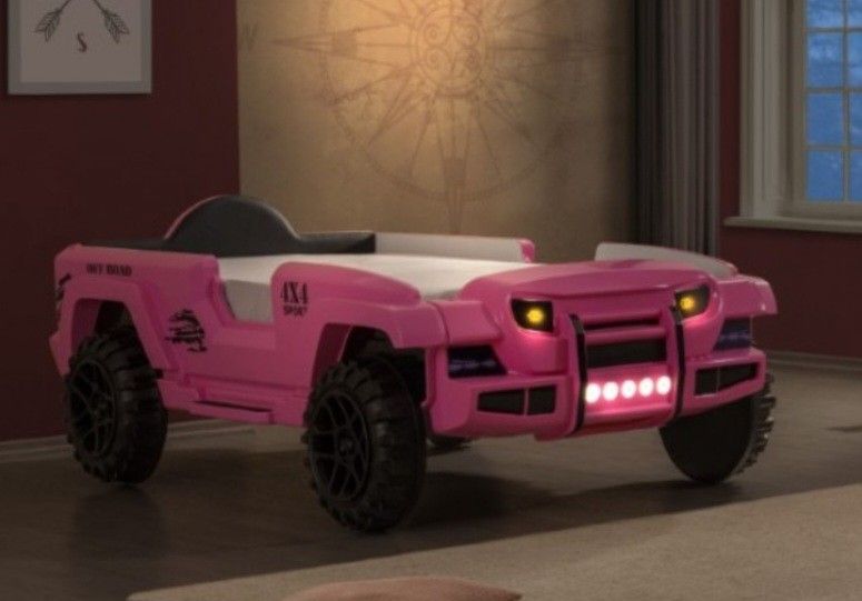 Brand New Pink Jeep Design Twin Size Bed Frame