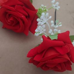 Artificial Rose Jhoda Pin .Indian Pakistani Wedding Or Party Hair Accessories