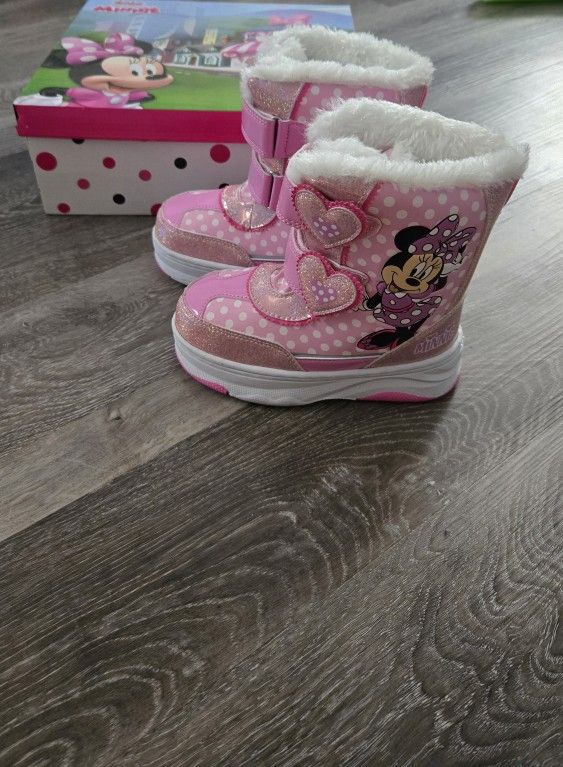 Disney Minnie Mouse Girls Pink Winter Boots Snow Boots