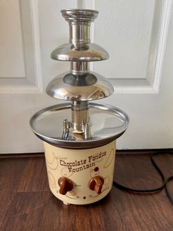 Old Fashioned Chocolate Fondue Fountain Stainless Steel Heated Bowl