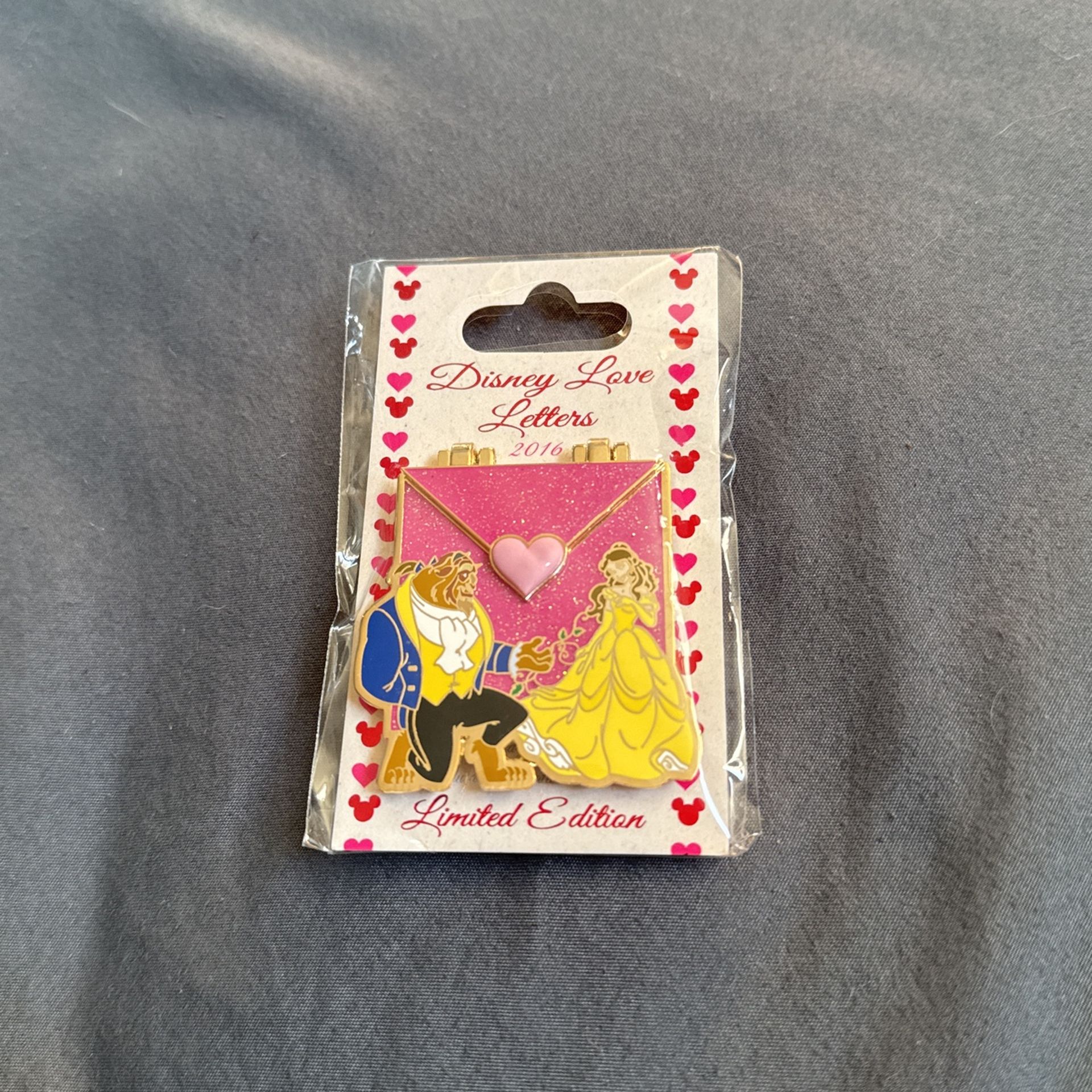 Disney Love Letters of the Month Beauty & the Beast Belle 3-D Slider Pin LE 3000