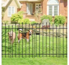 36" x 12' No-Dig Metal Garden Fence with Gate