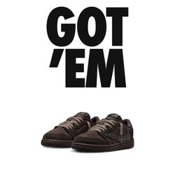 Travis Scott Jordan 1 Low Velvet Brown PS