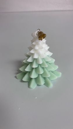 Christmas Tree Scented Candle – Mint Green Ombre with Gold Bell, Gift Box Included 🎄