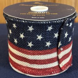NEW!  10 Yards of 3.75” Wide Tommy Bahama 4th of July Decorative Ribbon 
