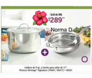 Set de caldero de 9” y sartén de 11” clásicos en sus cajas 🌺 princess house 🌺