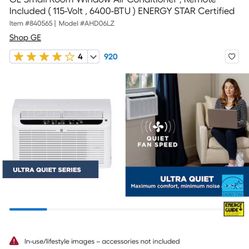 GE Small Room Window Air Conditioner , Remote Included ( 115-Volt , 6400-BTU ) ENERGY STAR Certified