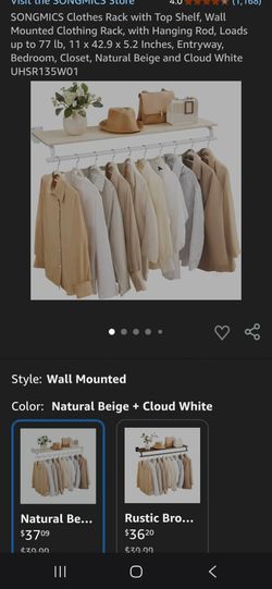 Wall mounted clothing rack